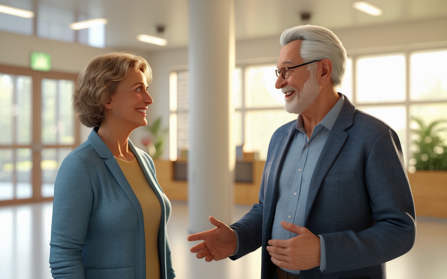 A warm conversation at a community centre