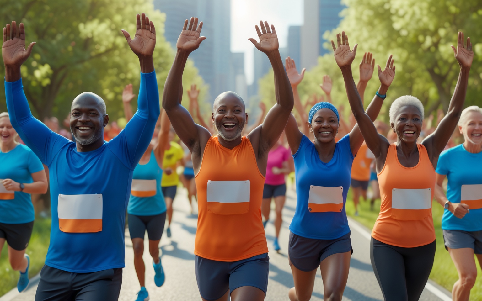 Runners at a charity fun run